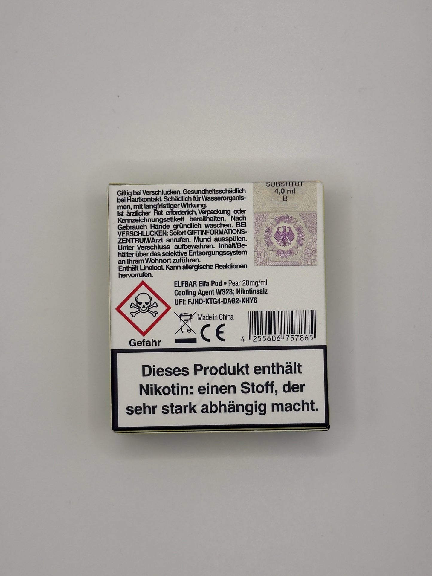 Elfbar Elfa Prefilled Pods Pear - 20mg Nikotin