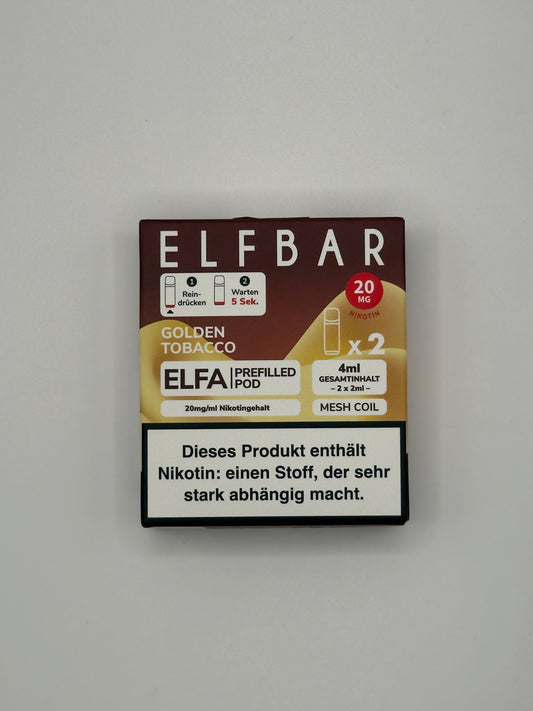 Elfbar Elfa Prefilled Pods Golden Tobacco - 20mg Nikotin