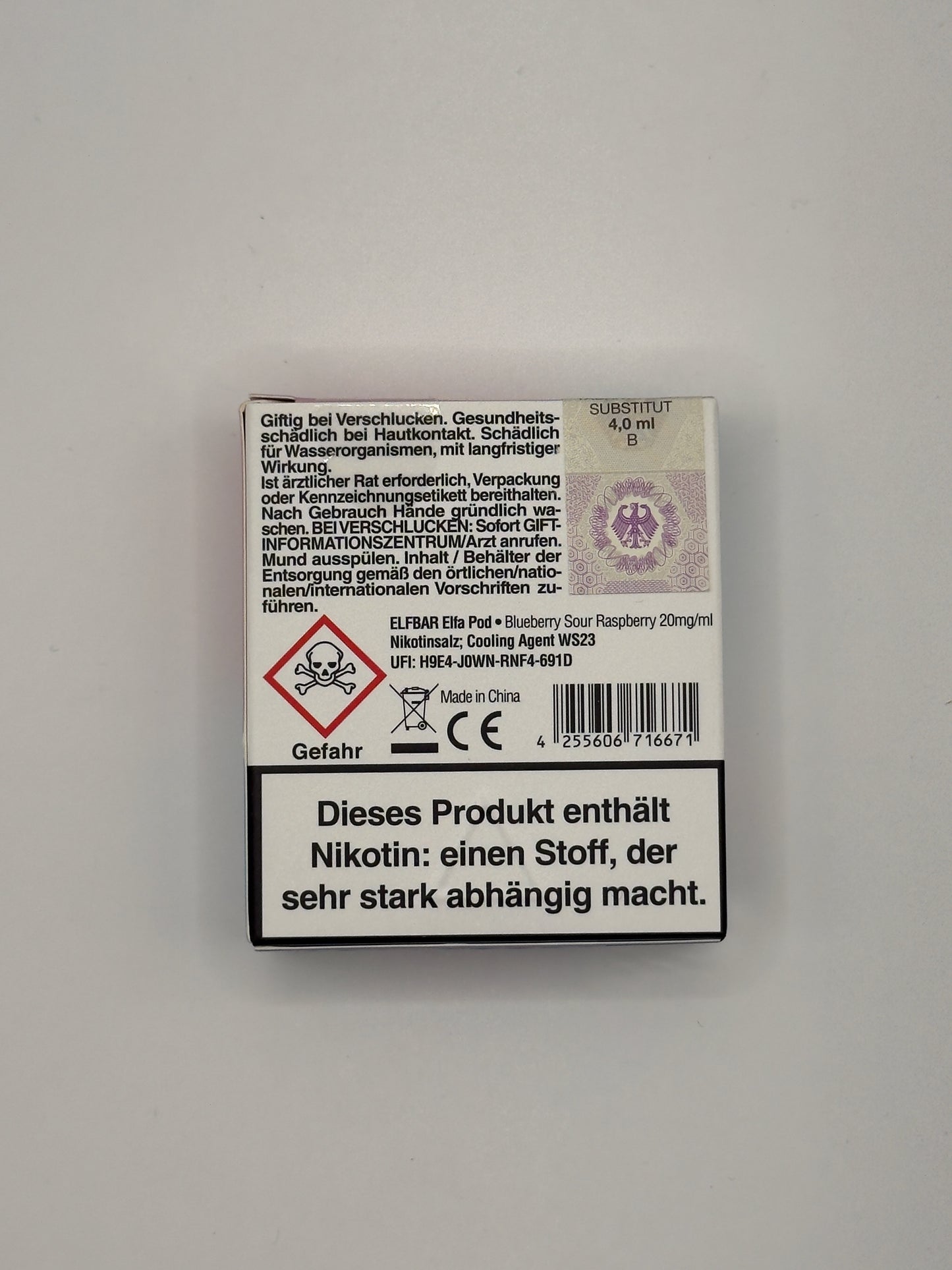 Elfbar Elfa Prefilled Pods Blueberry Sour Raspberry - 20mg Nikotin